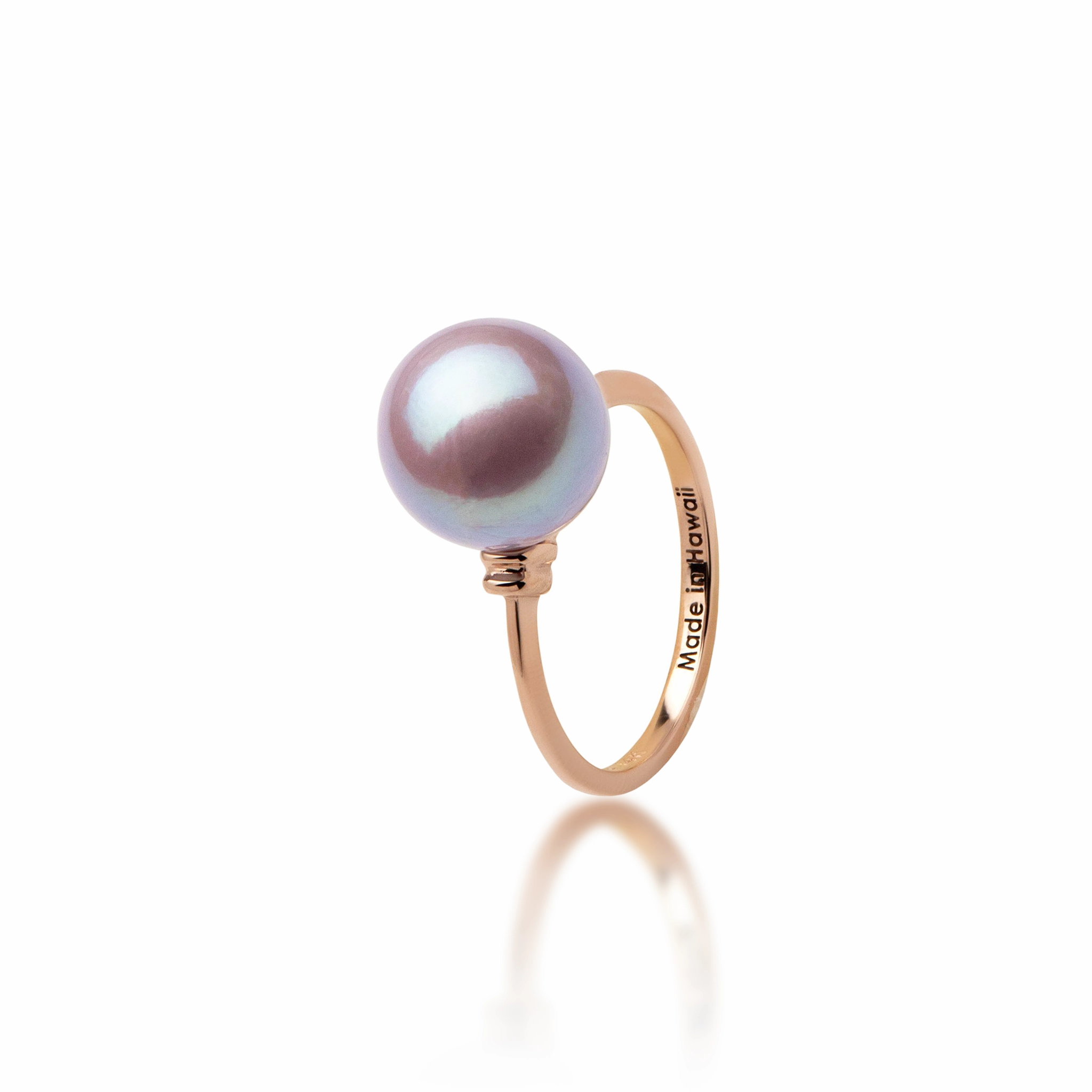 Lilac Freshwater Pearl Ring in Rose Gold - 10-11mm Retro Vibe Simple Luxe