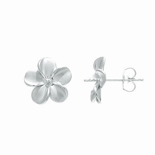 Trendy Feel Bold Designs Pick A Pearl Plumeria Earrings in Sterling Silver - 13mm