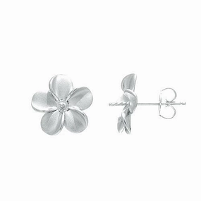 Trendy Feel Bold Designs Pick A Pearl Plumeria Earrings in Sterling Silver - 13mm