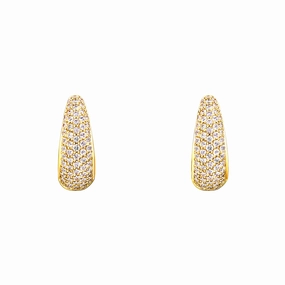 Luxe Lookbook Vibrant Shine Bold Pave Moissanite Huggie Hoop Earrings