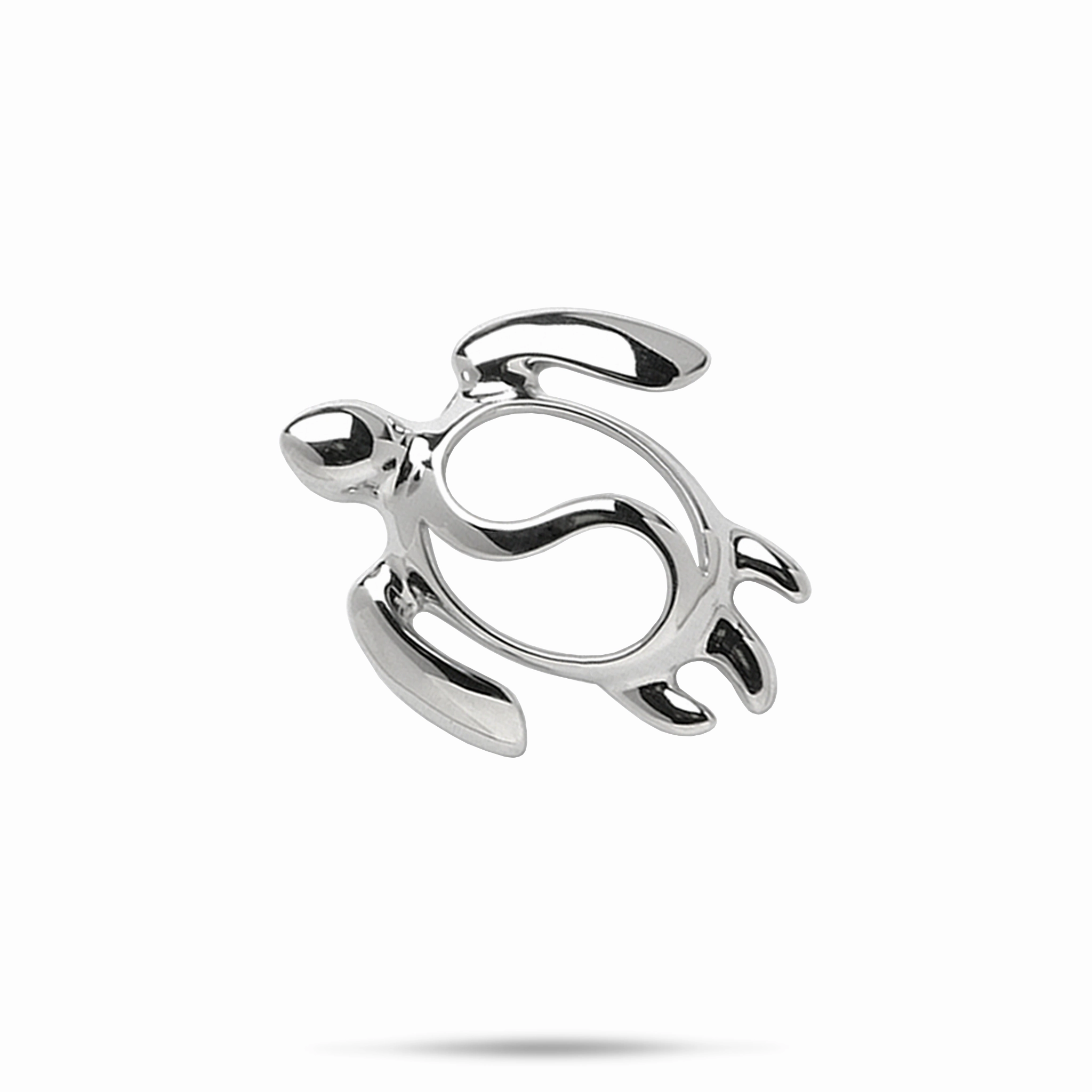 Timeless Glam Fashionable Finish Honu Yin Yang Pendant in Sterling Silver - 21mm