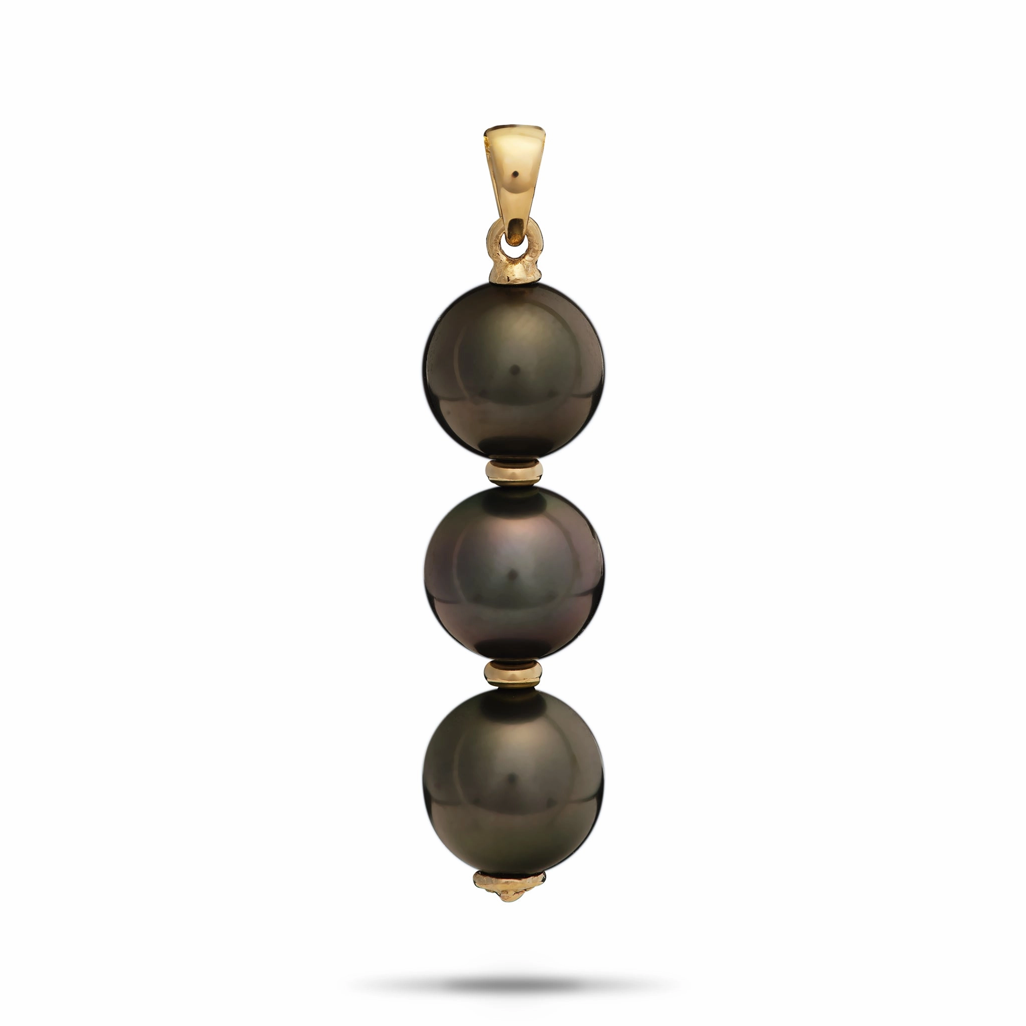 Pastel Look Romantic Spark Tahitian Black Pearl Pendant in Gold - 10-11mm