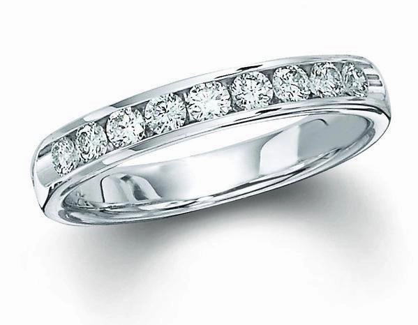 Channel Set  Anniversary Diamond Band 3/4cttw 14K White Gold Special Style