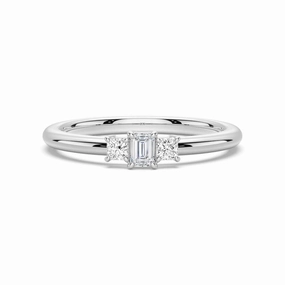 True Love Emerald Cut Lab Grown Diamond Promise Ring Ethereal Form