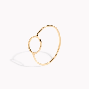14k Gold Circle Ring Modern Elegance