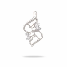 Polished Highlights Dazzling Style Pick A Pearl Maile Pendant in White Gold with Diamonds