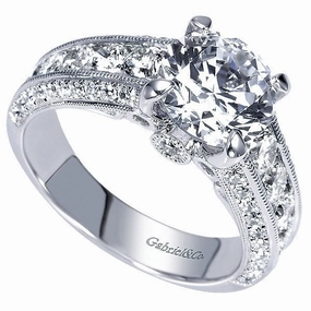 Classic Mark Classic Fit Channel Set Round Diamond Ring 14K White Gold 1.29 Cttw 344