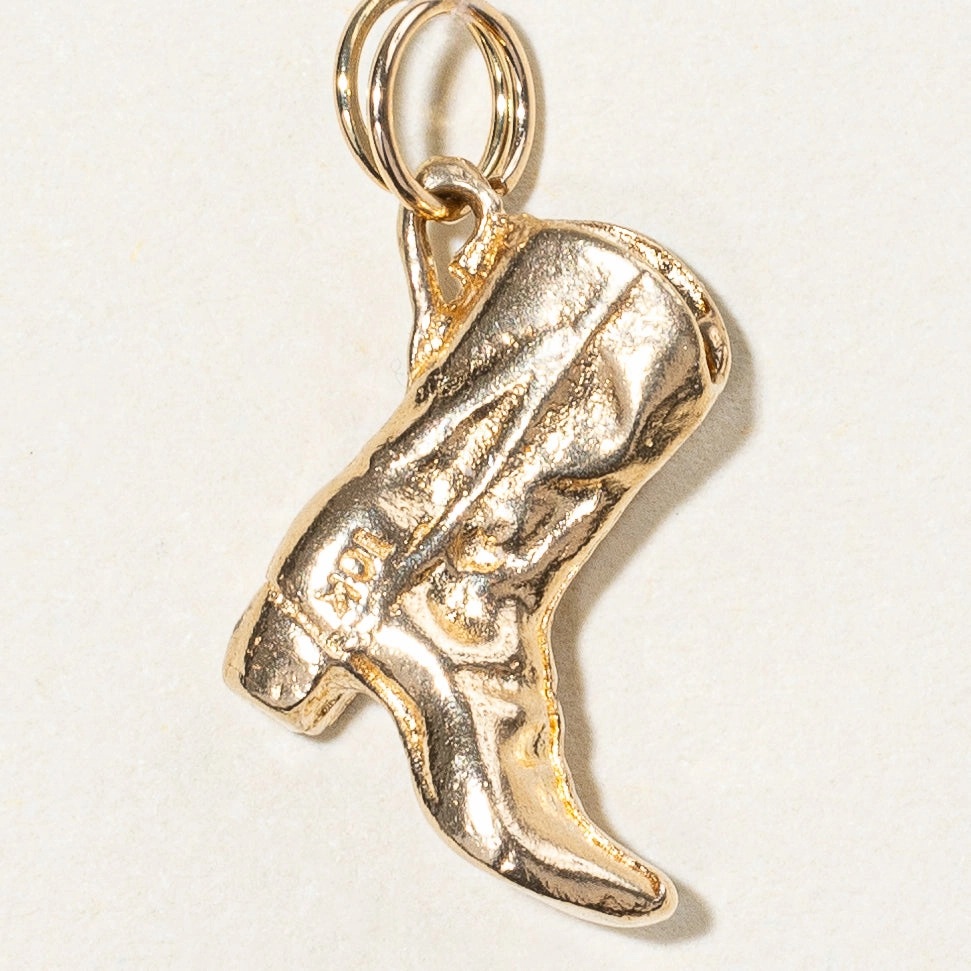 Subtle Glamour 10k Yellow Gold Cowboy Boot Charm