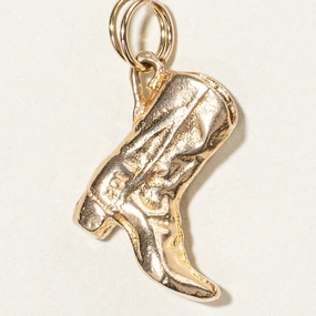 Subtle Glamour 10k Yellow Gold Cowboy Boot Charm