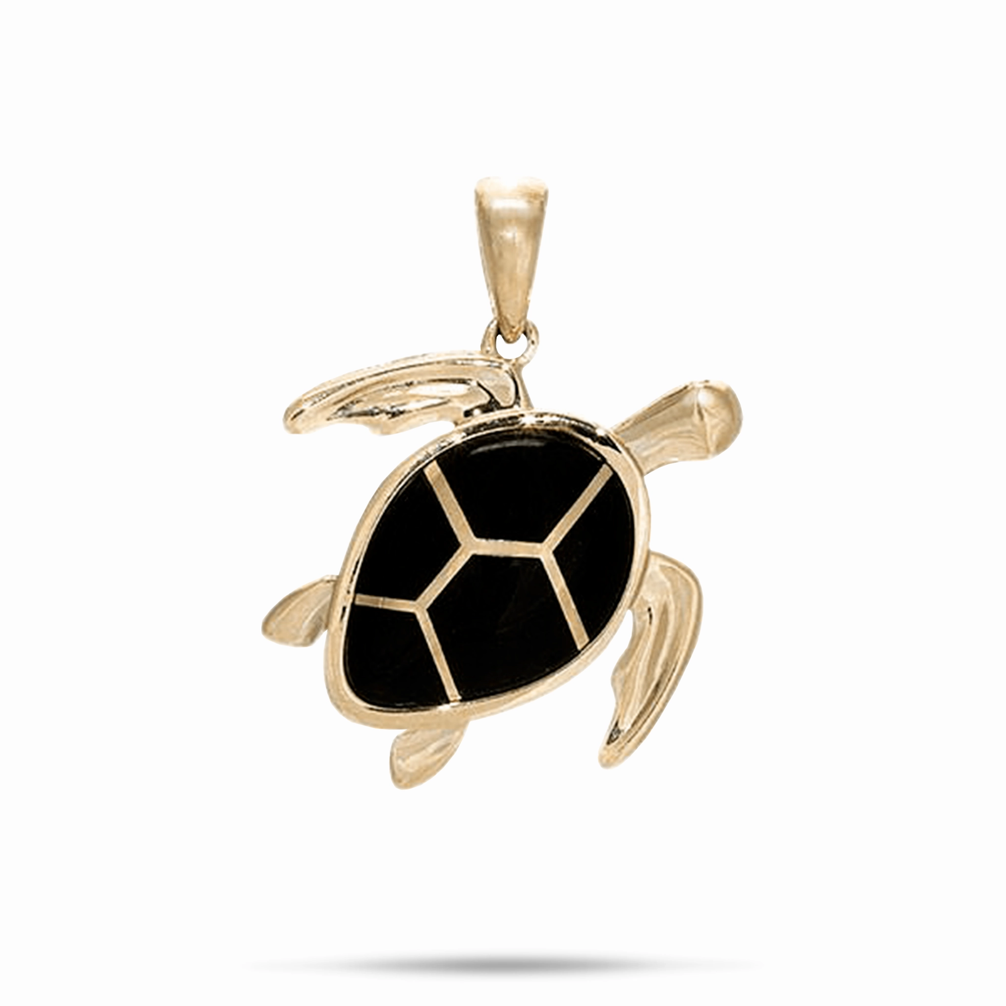 Honu Black Coral Pendant in Gold - 22mm Flawless Detail Sweet Touch