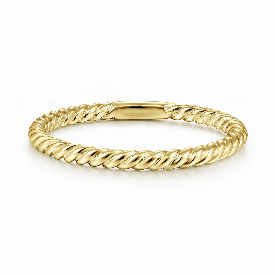 Rope Twist Band Ring Layered Detail