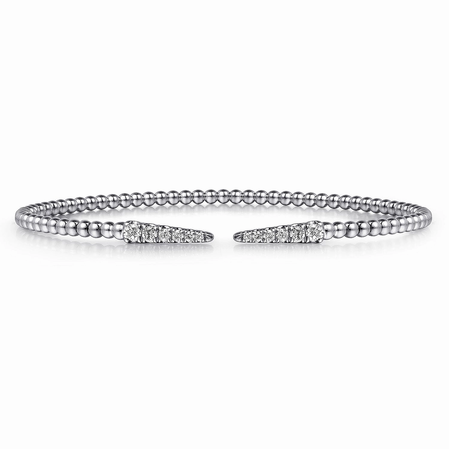 14K White Gold Bujukan Diamond Spikes Split Bangle Unlimited Composite New-Age Classic