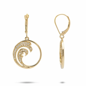 Nalu Earrings in Gold with Diamonds - 18mm Refined Style Glamour Accent