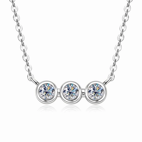 Refined Texture Bright Detail Constellation Parallel Necklace | S925 | Moissanite