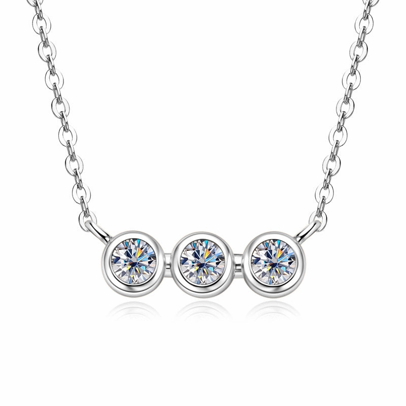 Refined Texture Bright Detail Constellation Parallel Necklace | S925 | Moissanite