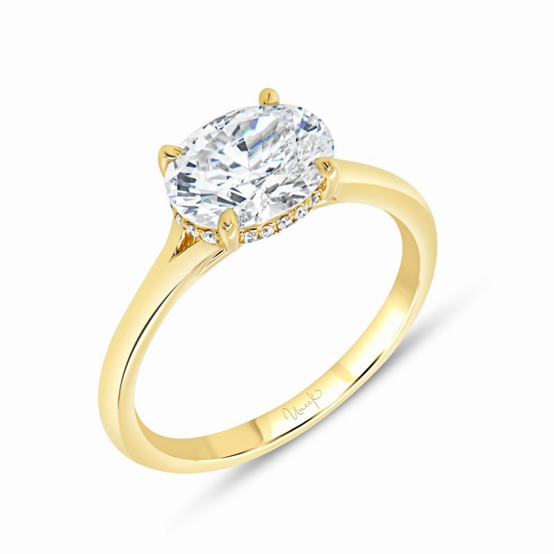 Charming Shine Dazzling Edge 14K Yellow Gold Uneek Timeless Collection Engagement Ring