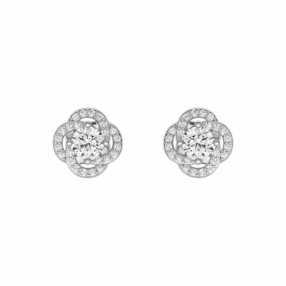 Shiny Lines Radiating Sunburst Moissanite Stud Earrings