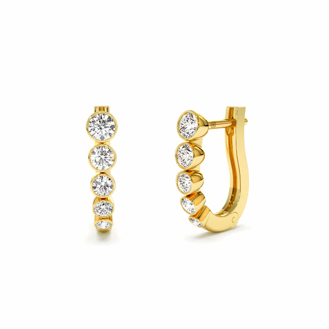 Graduated Moissanite Huggie Hoop Earrings Charming Jewelry Pieces