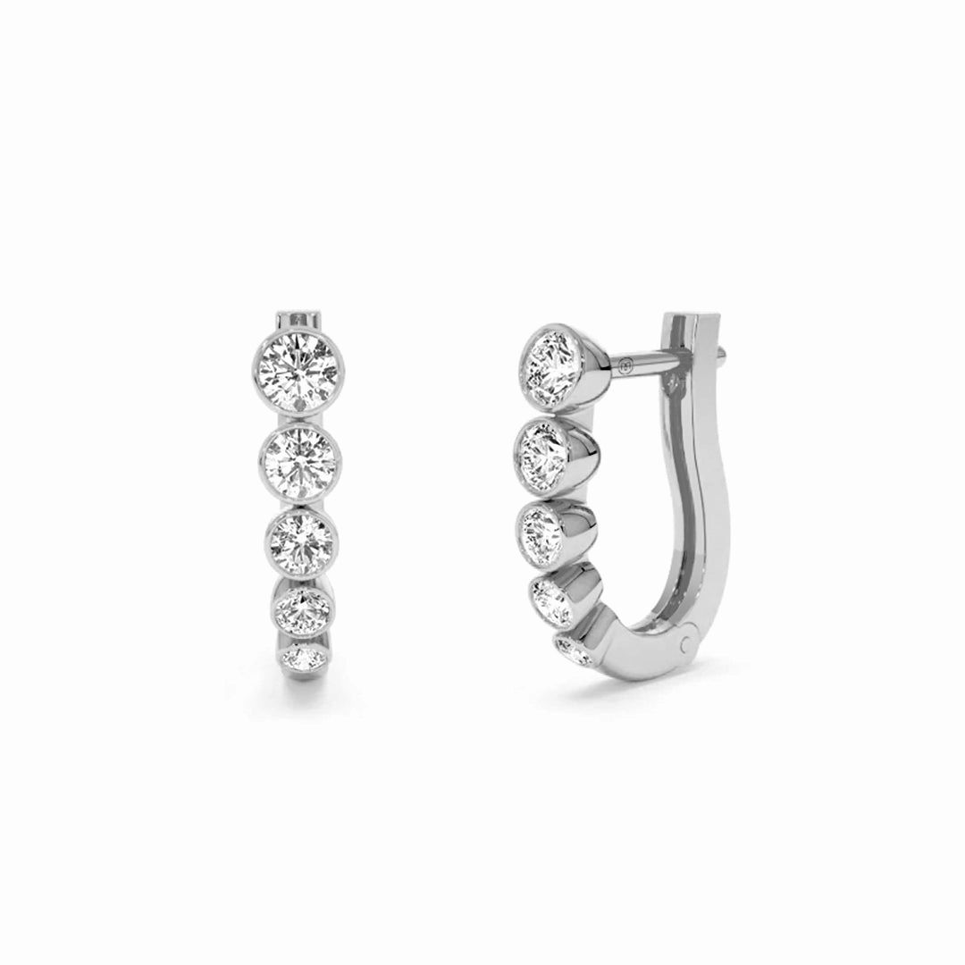 Graduated Moissanite Huggie Hoop Earrings Custom Styling Shine On