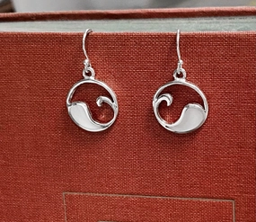 Great Wave Earring With Mother Of Pearl and Sterling Intricate Work