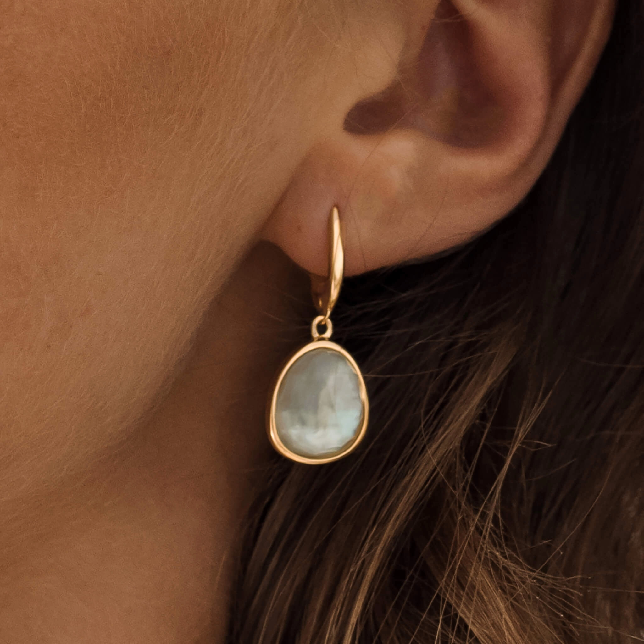 Green Amethyst Statement Earrings Doublet - Serendipity Effortless Accent Model Ready