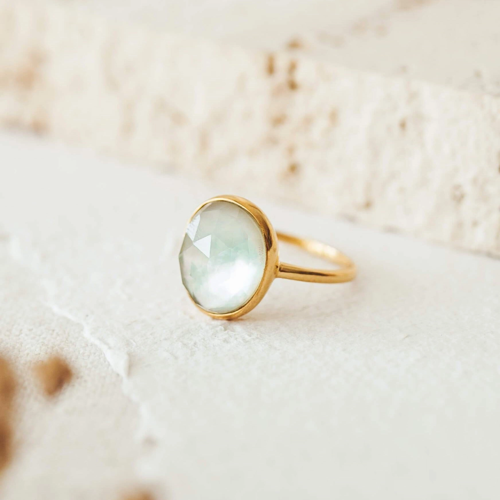 Green Amethyst Statement Ring Doublet - Window to my Soul Refined Accessory