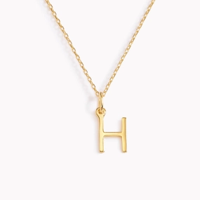 H Necklace / Gold Initial Necklace Perfect Match