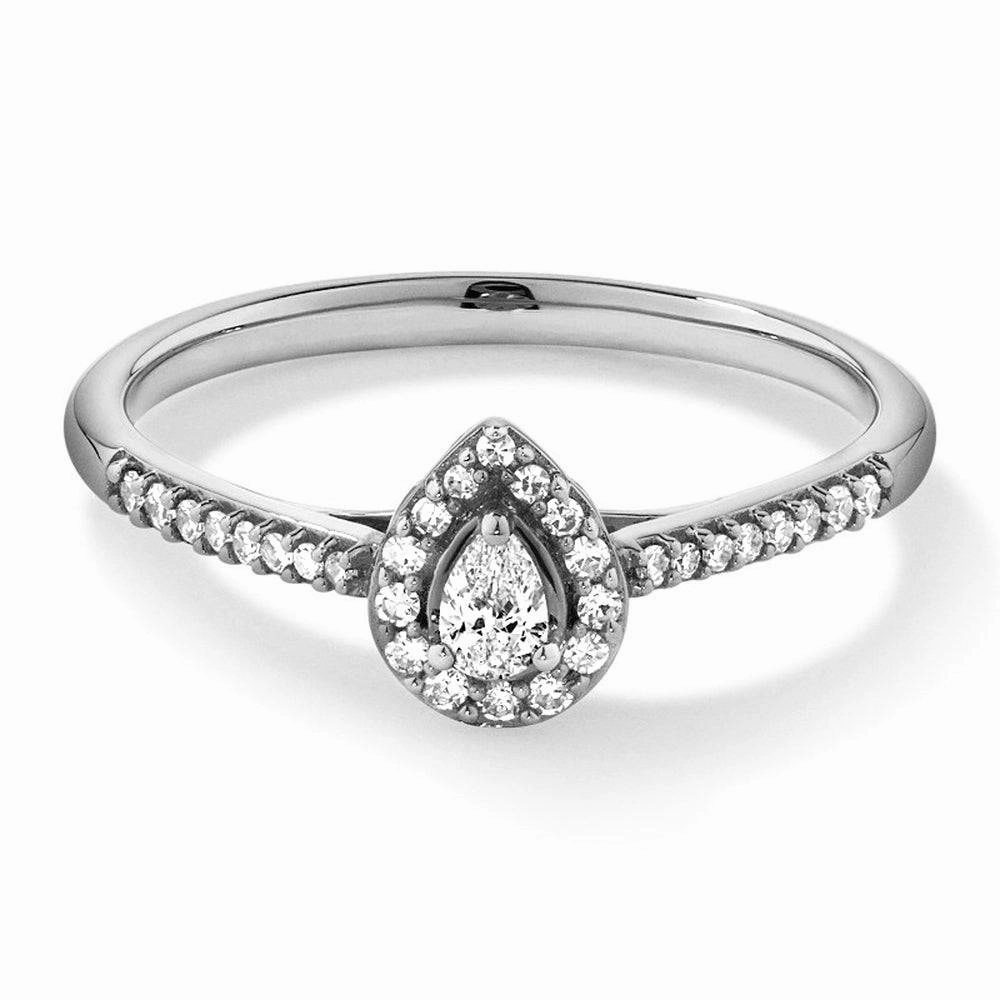 Halo Pear Shaped Lab Grown Diamond Promise Ring festival look Daily Essential