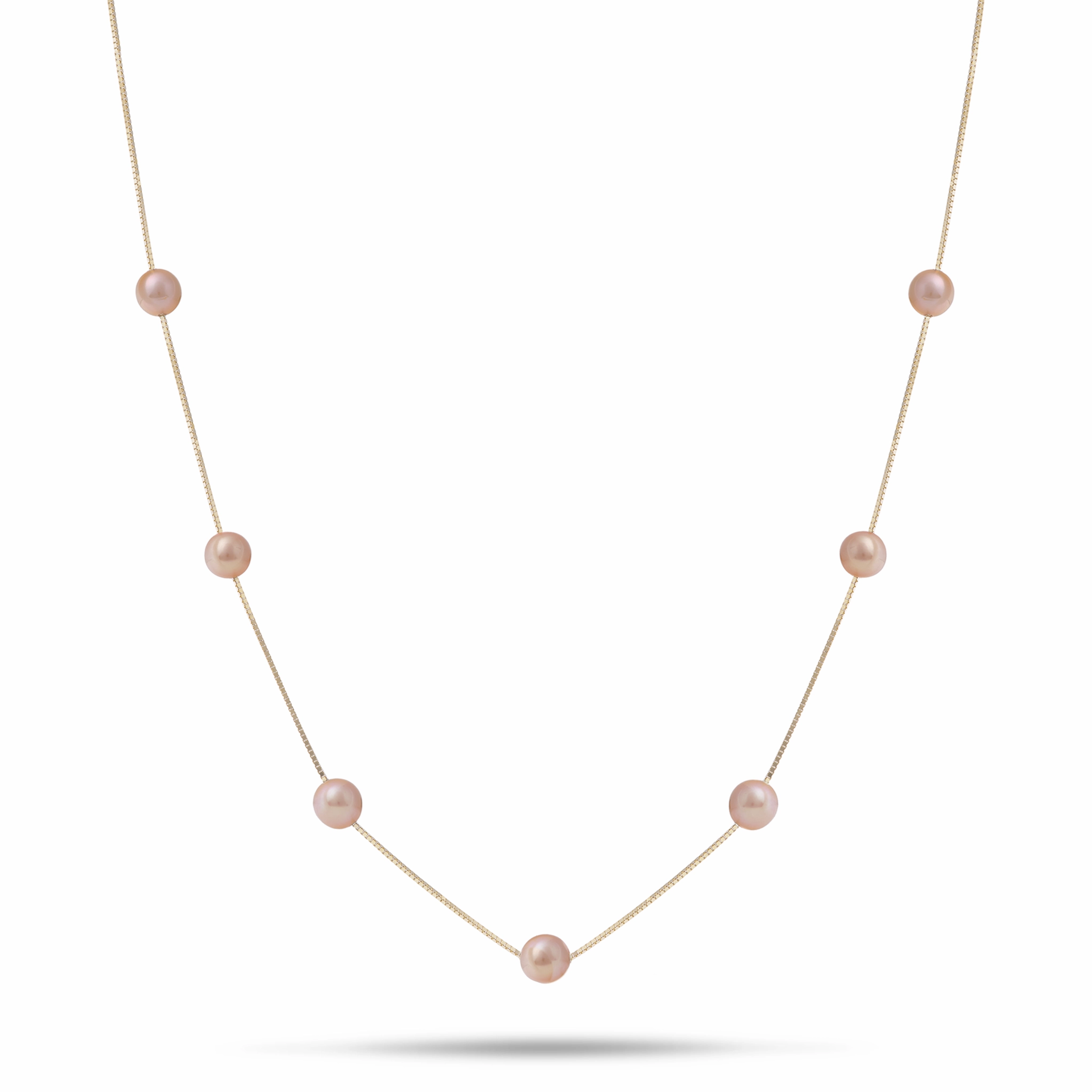 Refined Element Trendy Gift 18" Freshwater Pearl Necklace in Gold - 5-6mm