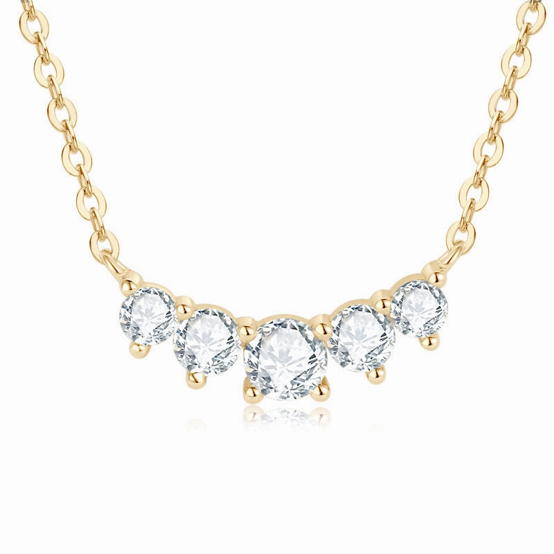 Luxurious Craft Diamond Row Chic Simplistic Necklace | S925 | Moissanite