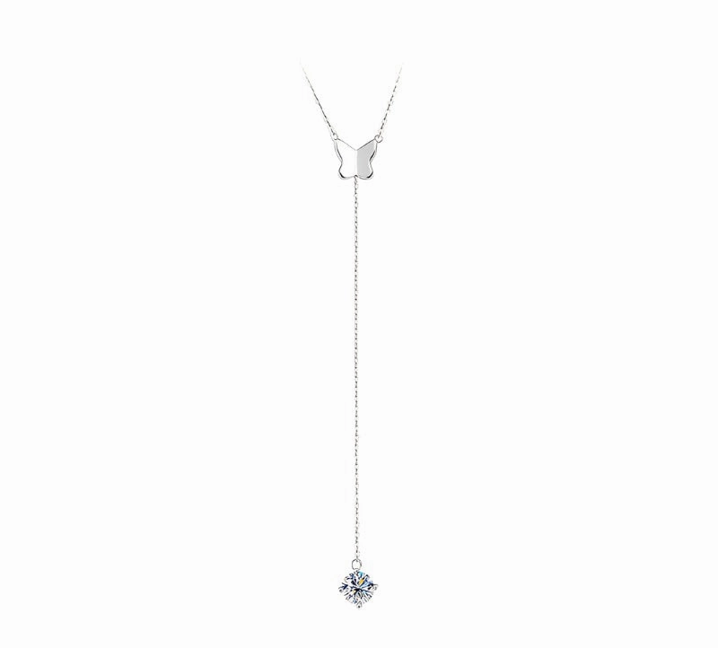 1 Carat Sweater Chain Necklace | S925 | Moissanite Simple Touch