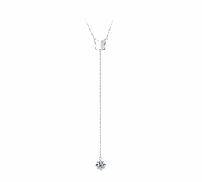 1 Carat Sweater Chain Necklace | S925 | Moissanite Simple Touch