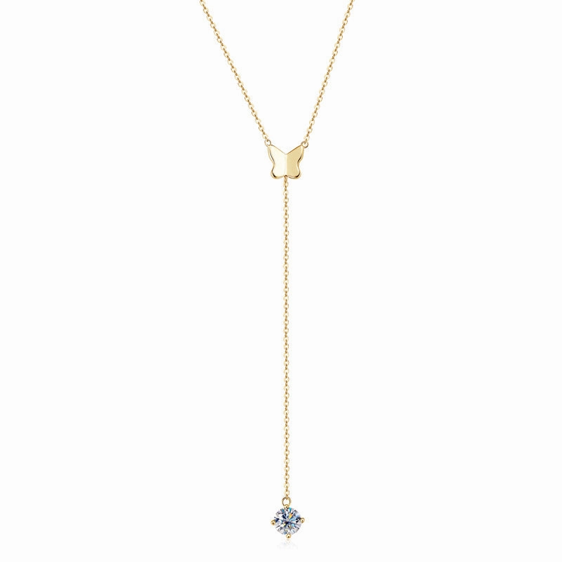 1 Carat Sweater Chain Necklace | S925 | Moissanite Chic Outfit