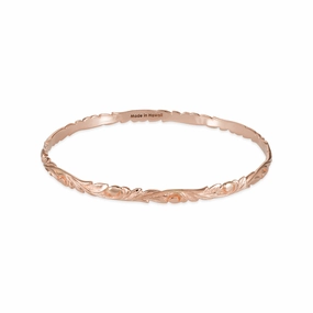 Hawaiian Heirloom Old English Scroll Bracelet in Rose Gold - 4.5mm Elegant feature Fall Mood