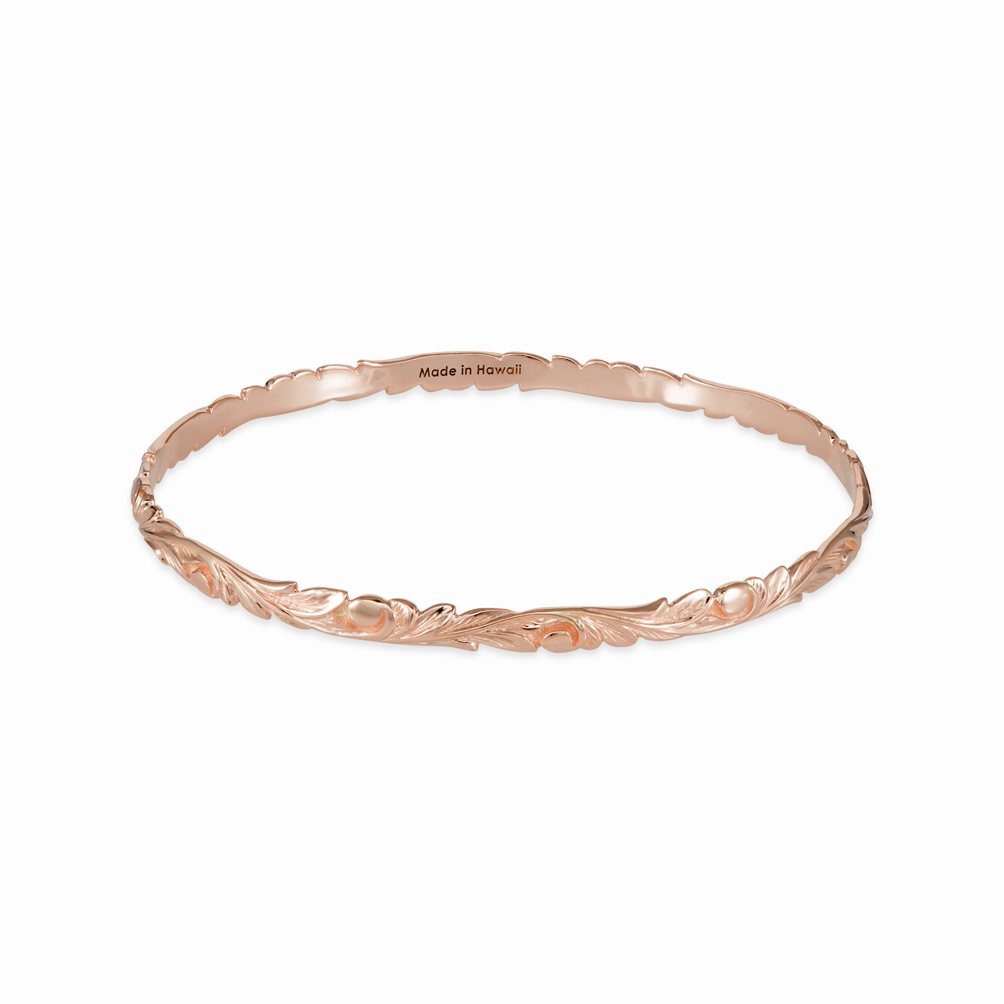 Hawaiian Heirloom Old English Scroll Bracelet in Rose Gold - 4.5mm Elegant feature Fall Mood