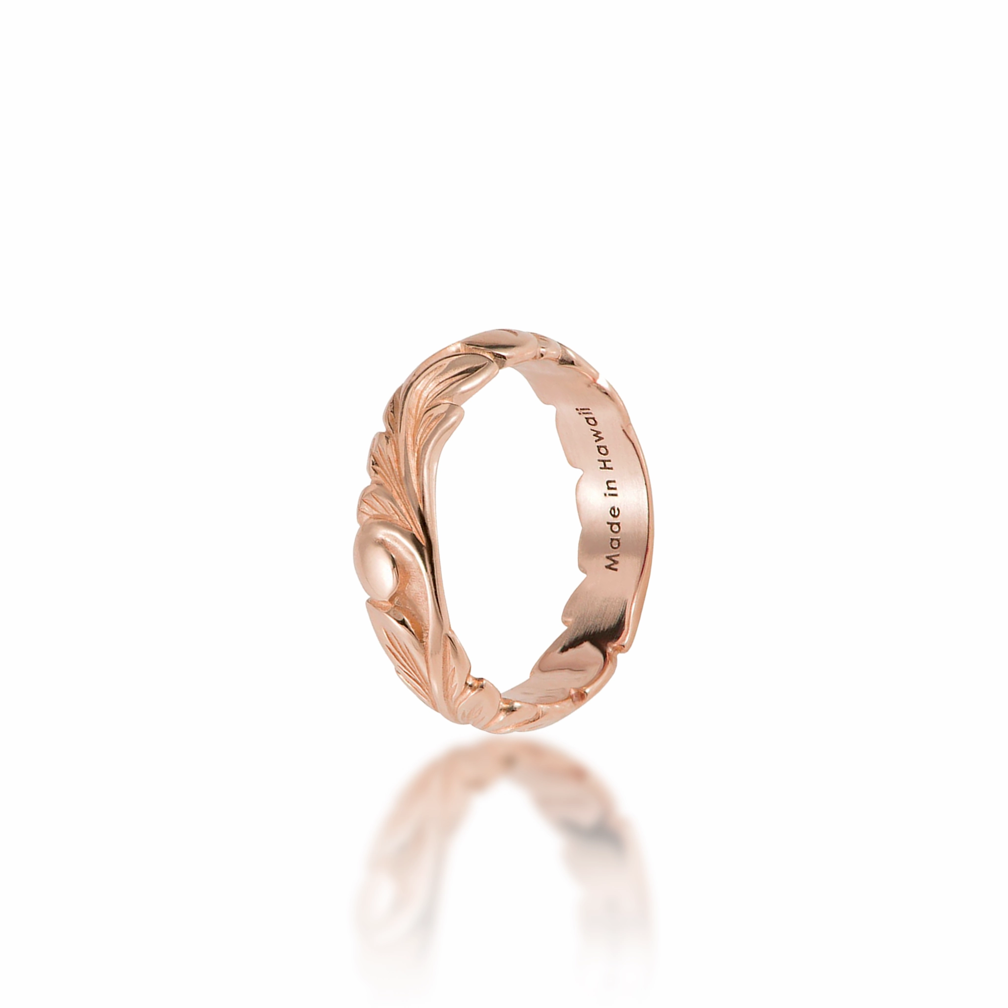 Hawaiian Heirloom Old English Scroll Ring in Rose Gold - 4.5mm Vibrant Colors Artisan Edge