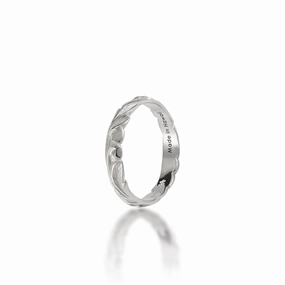 Cozy Glow Breezy Look Hawaiian Heirloom Old English Scroll Ring in White Gold - 3mm