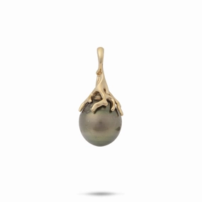 Heritage Tahitian Black Pearl Pendant in Gold - 26mm Luxe Shine Up
