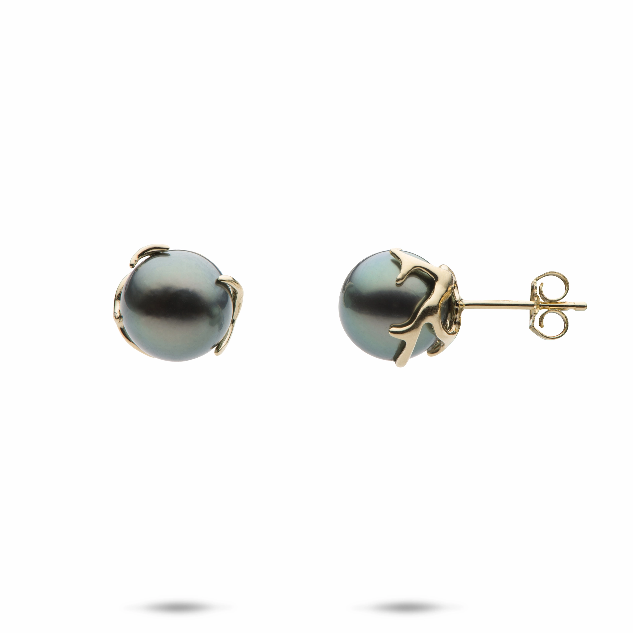 Heritage Tahitian Pearl Earrings in Gold - 9-10mm Luxury Pieces