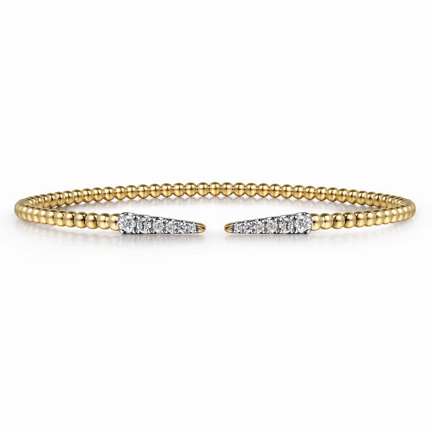 Charming Accessories 14K Yellow Gold Bujukan Diamond Spikes Split Bangle