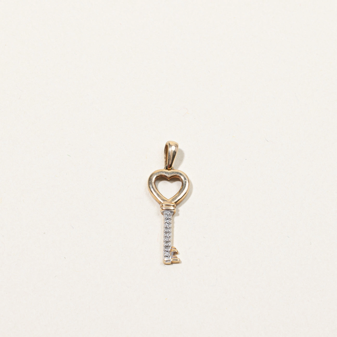 Mixed Metals Diamond Key Pendant | 0.02ctw |
