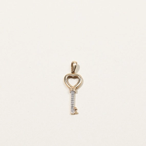 Mixed Metals Diamond Key Pendant | 0.02ctw |