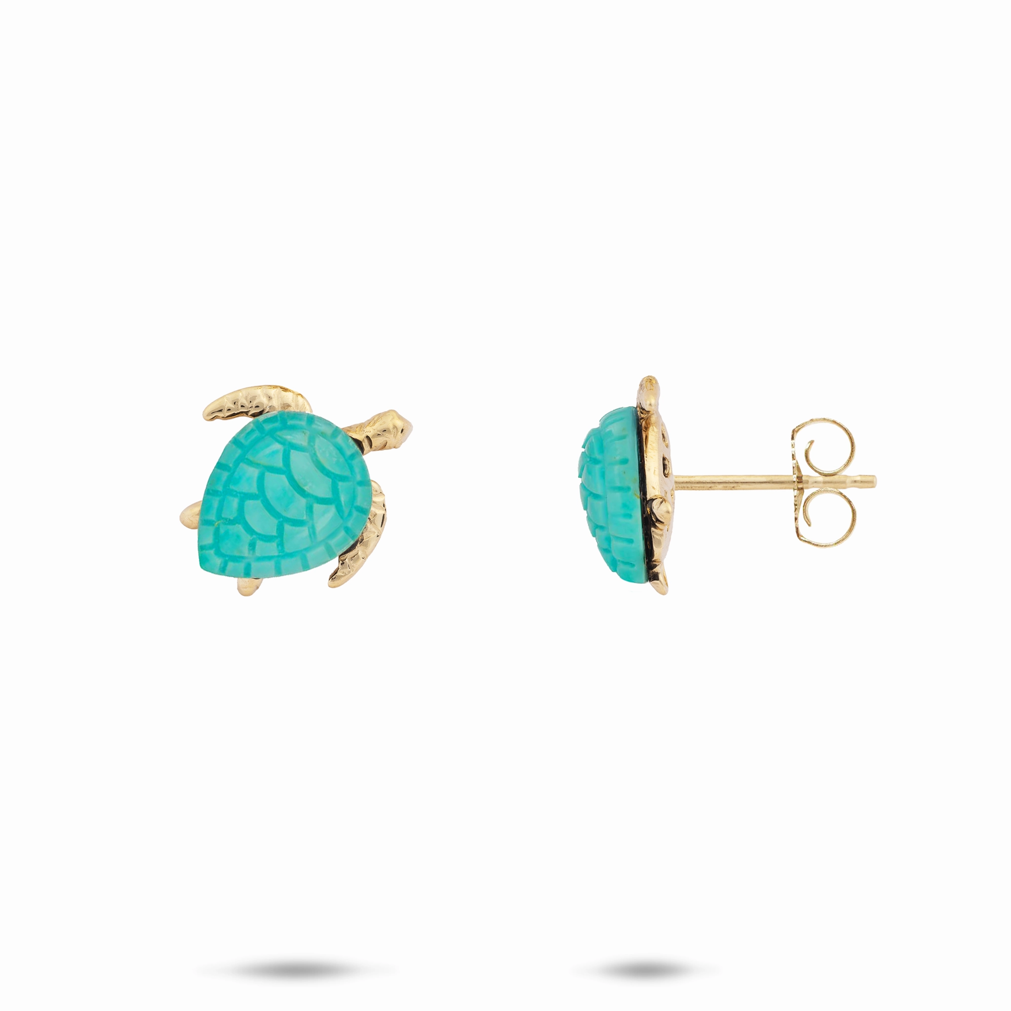 Honu Turquoise Earrings in Gold - 11mm City Stroll Charming Finish