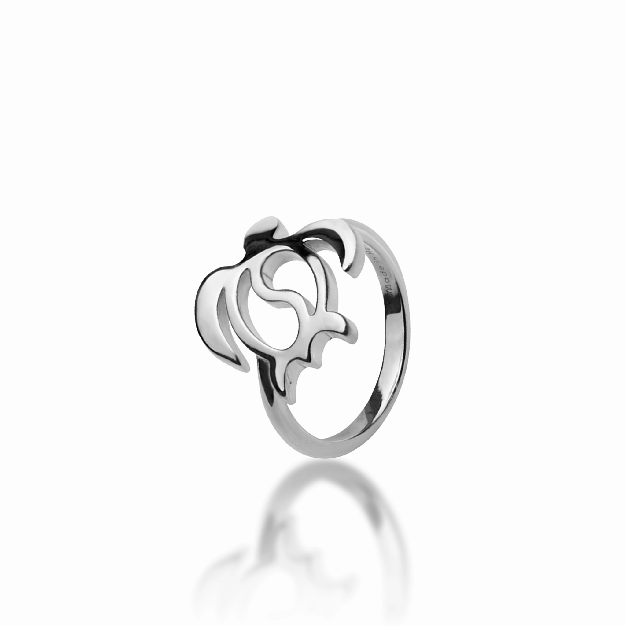 Honu Yin Yang Ring in Sterling Silver - 15mm Subtle Glow