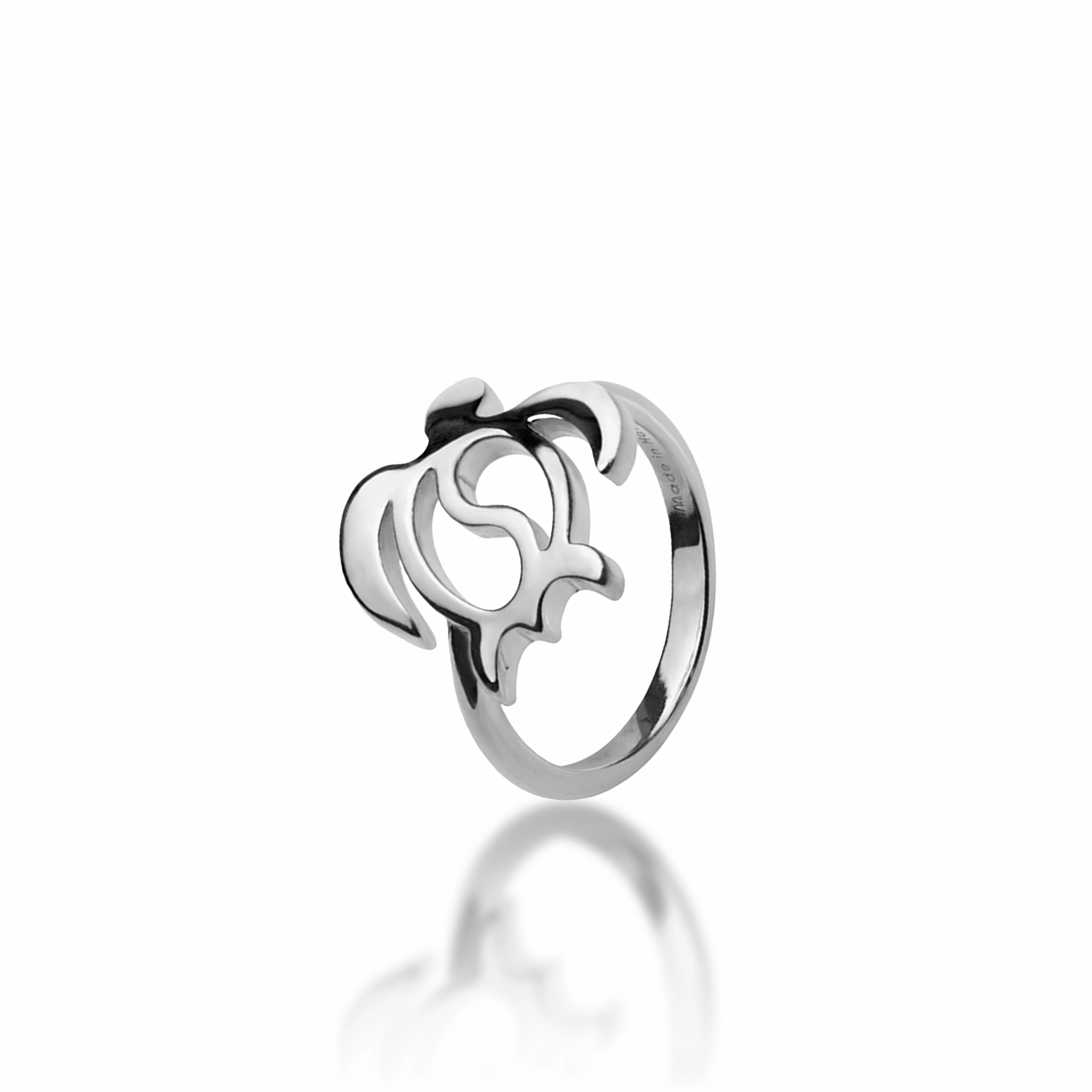 Classic Touch Honu Yin Yang Ring in Sterling Silver - 15mm