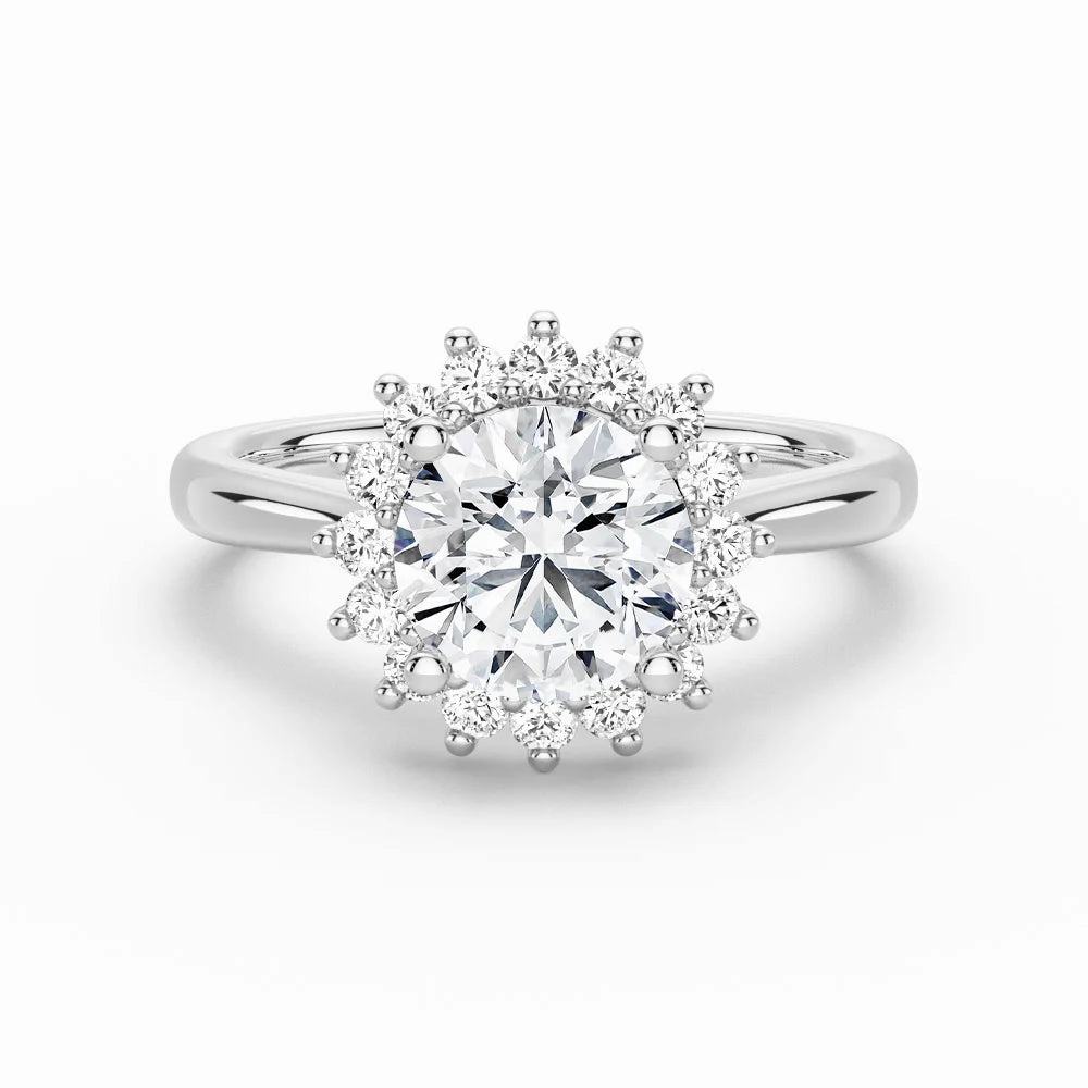 Vintage Inspired Round Halo Engagement Ring Sweet Touch