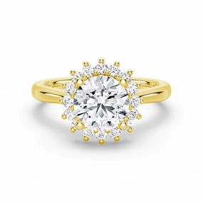 Vintage Inspired Round Halo Engagement Ring Fashion Trend Elegant Outline