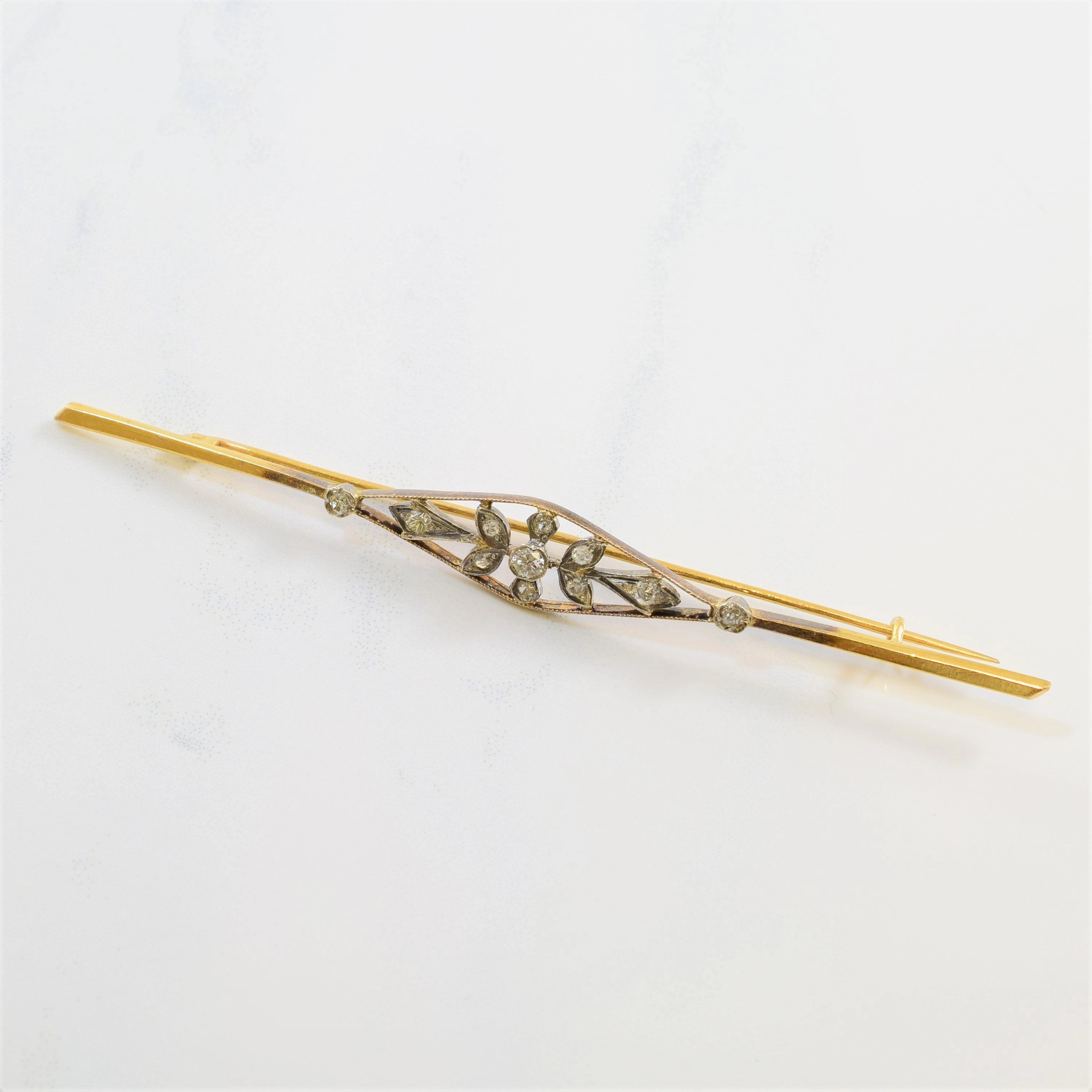 Edwardian Diamond Brooch | 0.25 ctw | Polished Stones