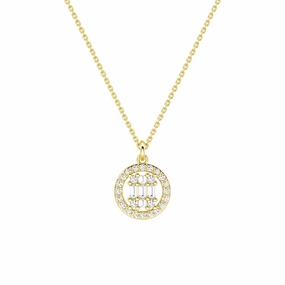 Infinity Halo Lab Grown Diamond Circle Cluster Necklace Polished Finish Lustrous Accent