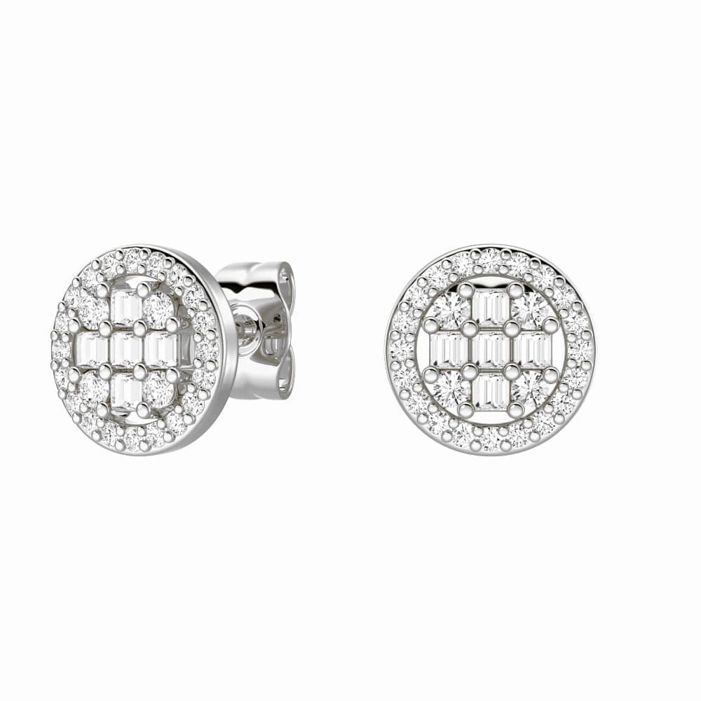Infinity Halo Lab Grown Diamond Circle Cluster Sutd Earrings Holiday Gift